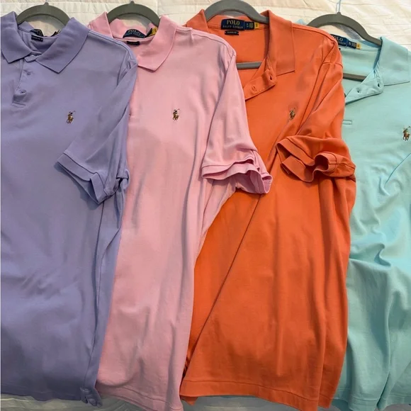 Ralph Lauren Men's Polo Shirts - Purple, Pink, Orange, Blue - Picture 1 of 4